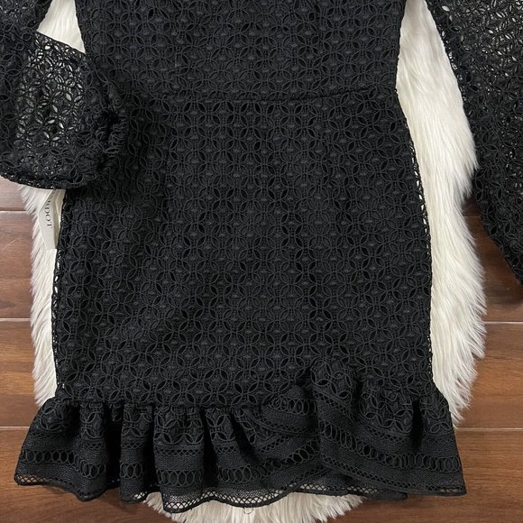 Bardot Women's Size US 6 / Small Black Lace Savannah Mini Dress - Picture 3 of 12
